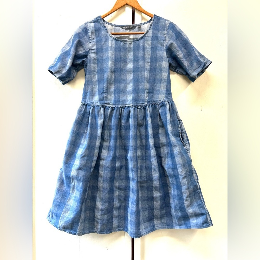 PROJECT EVE
Checked A-line Dress with Pockets blue size XXS